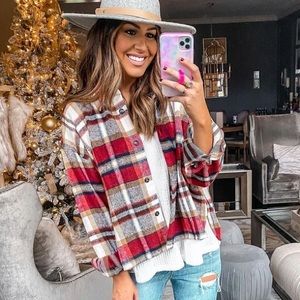 NWOT VICI Shacket Plaid Flannel Shirt Jacket